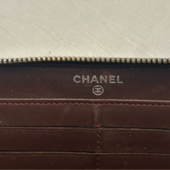 Authentic Chanel Lambskin Leather Quilted Black ZIP Around Wallet S# 20269630 - Picture 4 of 13